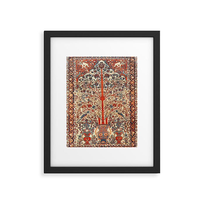 Antique Persian Tree Of Life Rug Print  Framed Art Print Gallery Image 1
