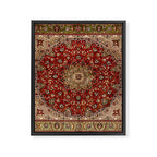 Antique Persian Vintage Rug Pattern Digital Art Framed Canvas Print Gallery Image 3