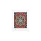 Antique Red Blue Black Persian Carpet Print Art Print Gallery Image 1