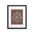 Antique Red Blue Black Persian Carpet Print Framed Art Print Gallery Image 5
