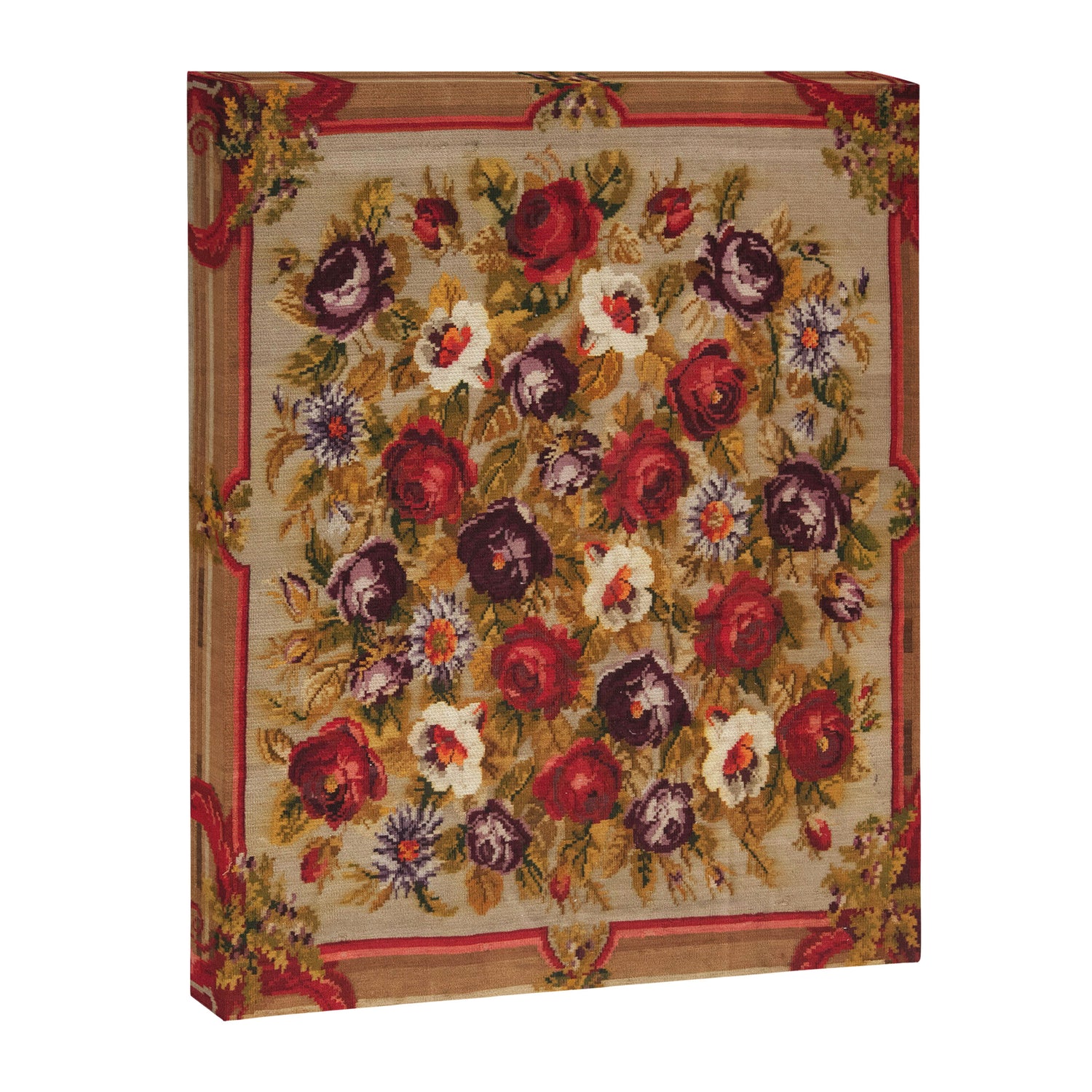 Antique Russian Bessarabian Floral Rug Print Canvas Print Gallery Image 3