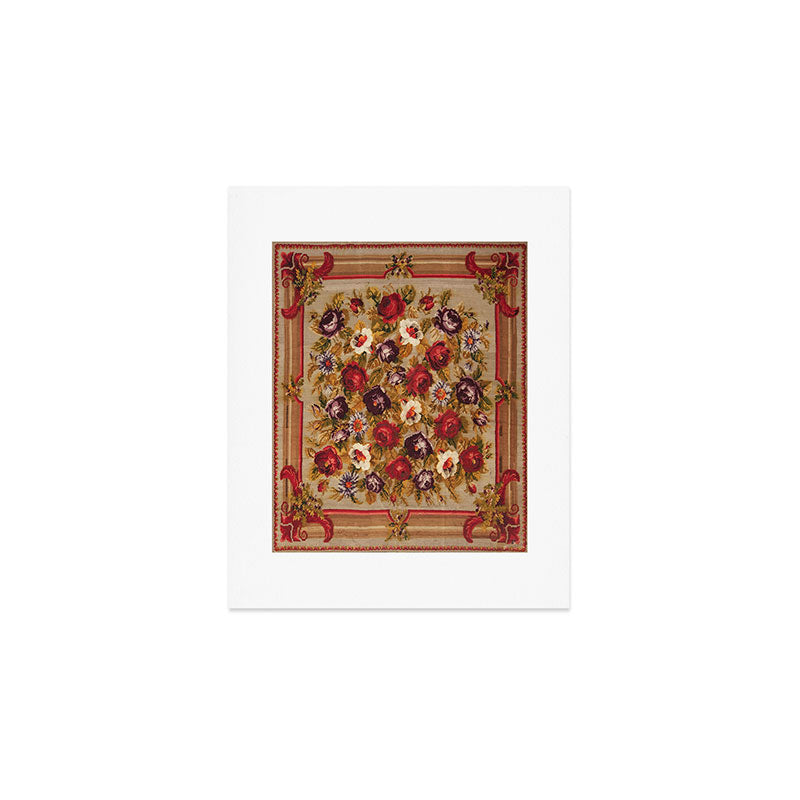 Antique Russian Bessarabian Floral Rug Print Art Print Gallery Image 1