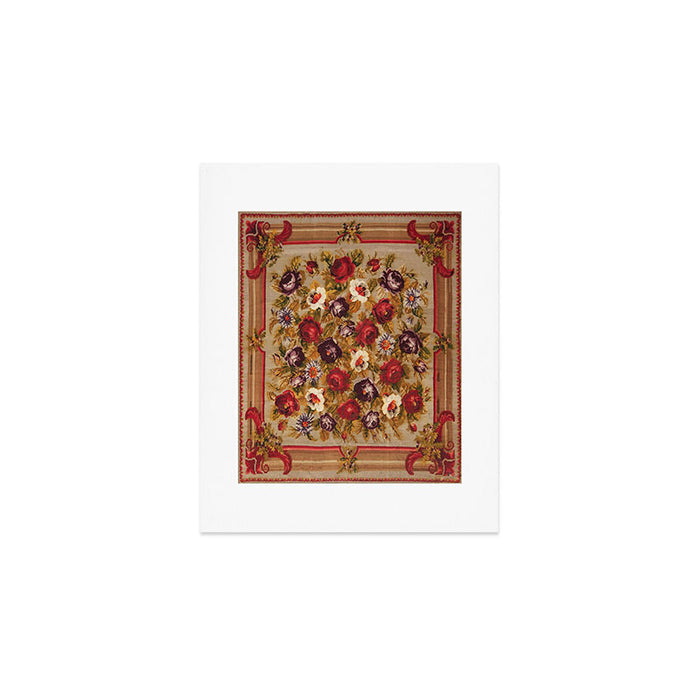 Antique Russian Bessarabian Floral Rug Print Art Print Gallery Image 1