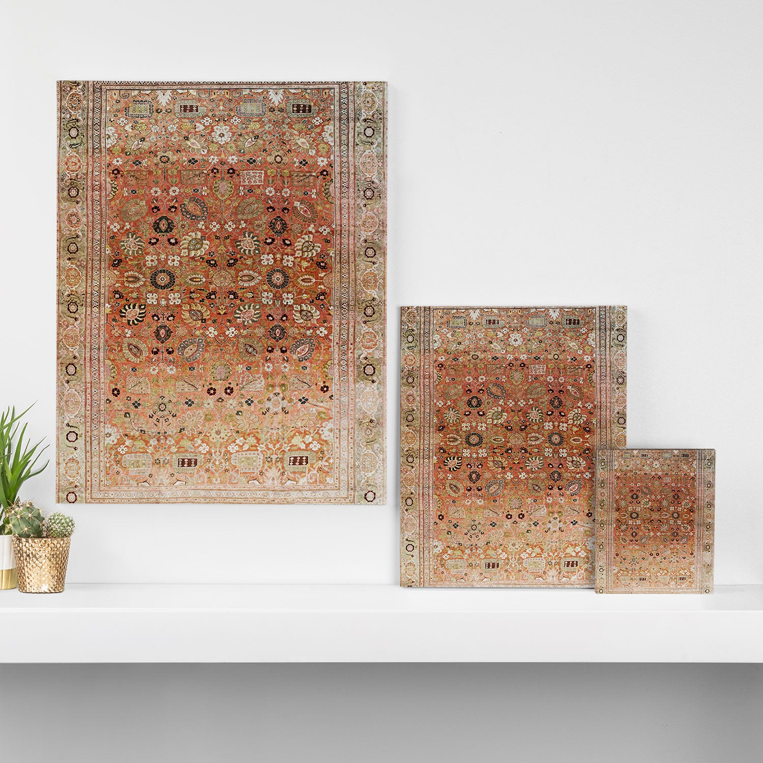 Antique Tabriz Persian Rug Print Canvas Print Gallery Image 3