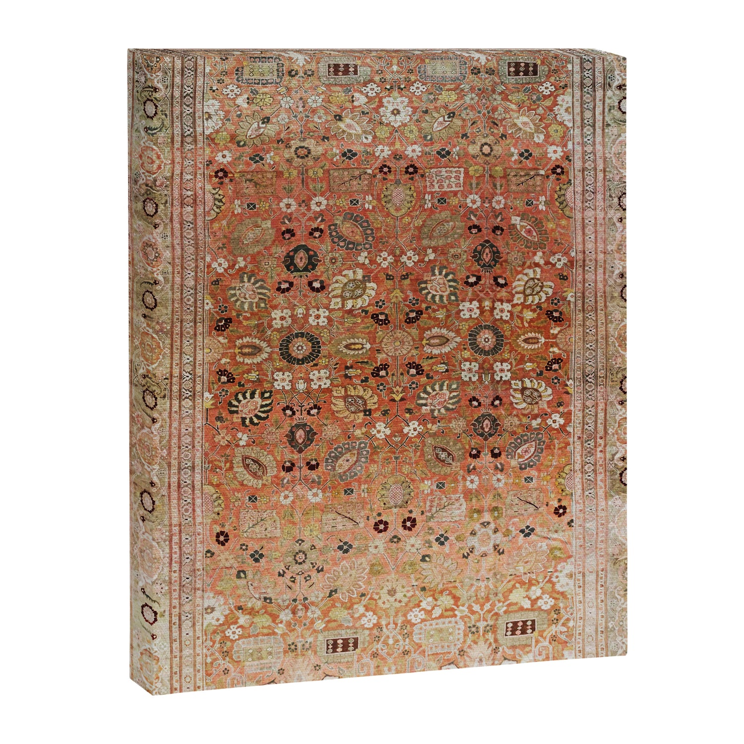Antique Tabriz Persian Rug Print Canvas Print Gallery Image 3