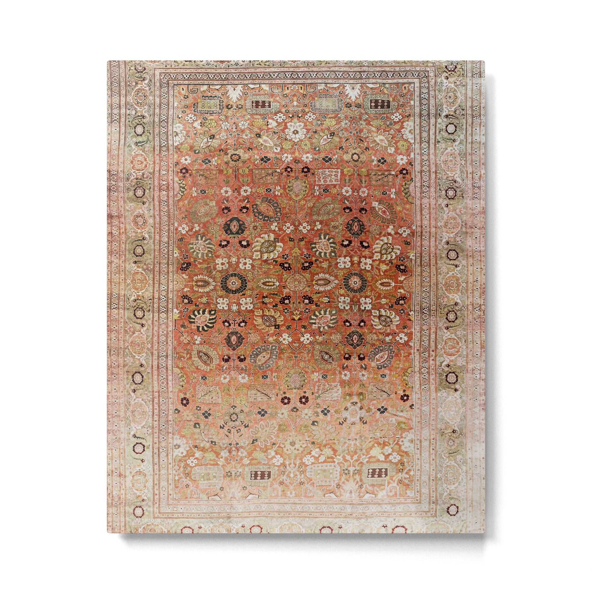 Antique Tabriz Persian Rug Print Metal Print Gallery Image 4