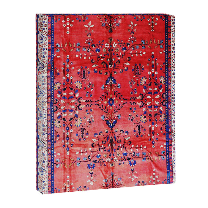 Antique Tabriz Persian Rug Print With Red Field Canvas Print Gallery Image 1