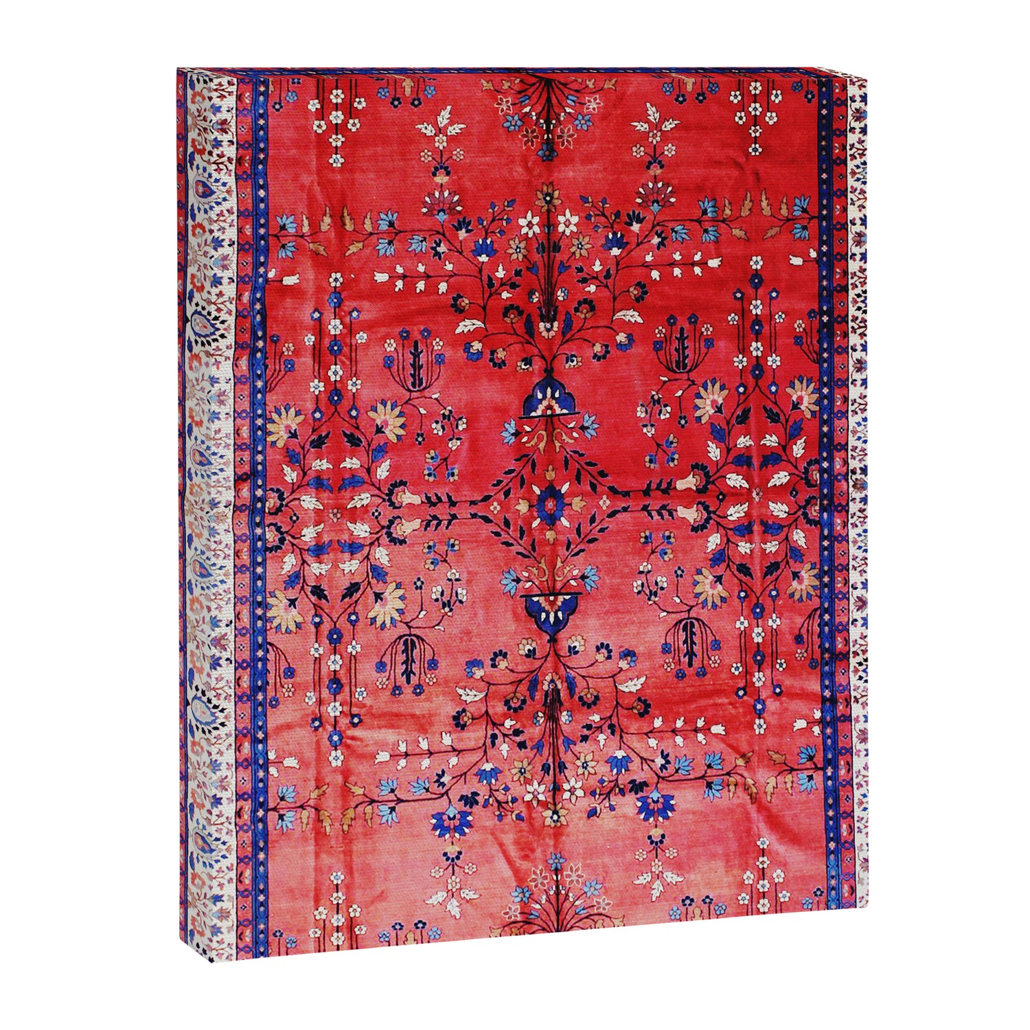 Antique Tabriz Persian Rug Print With Red Field Canvas Print Gallery Image 3