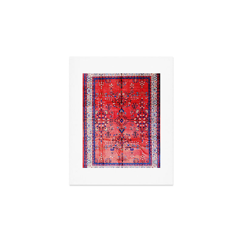 Antique Tabriz Persian Rug Print With Red Field Art Print Gallery Image 1