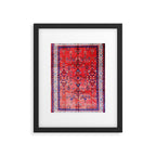 Antique Tabriz Persian Rug Print With Red Field Framed Art Print Gallery Image 4