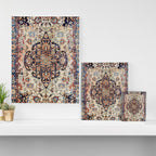 Antique Tabriz Rug Print With Abrashed Field Canvas Print Gallery Image 3
