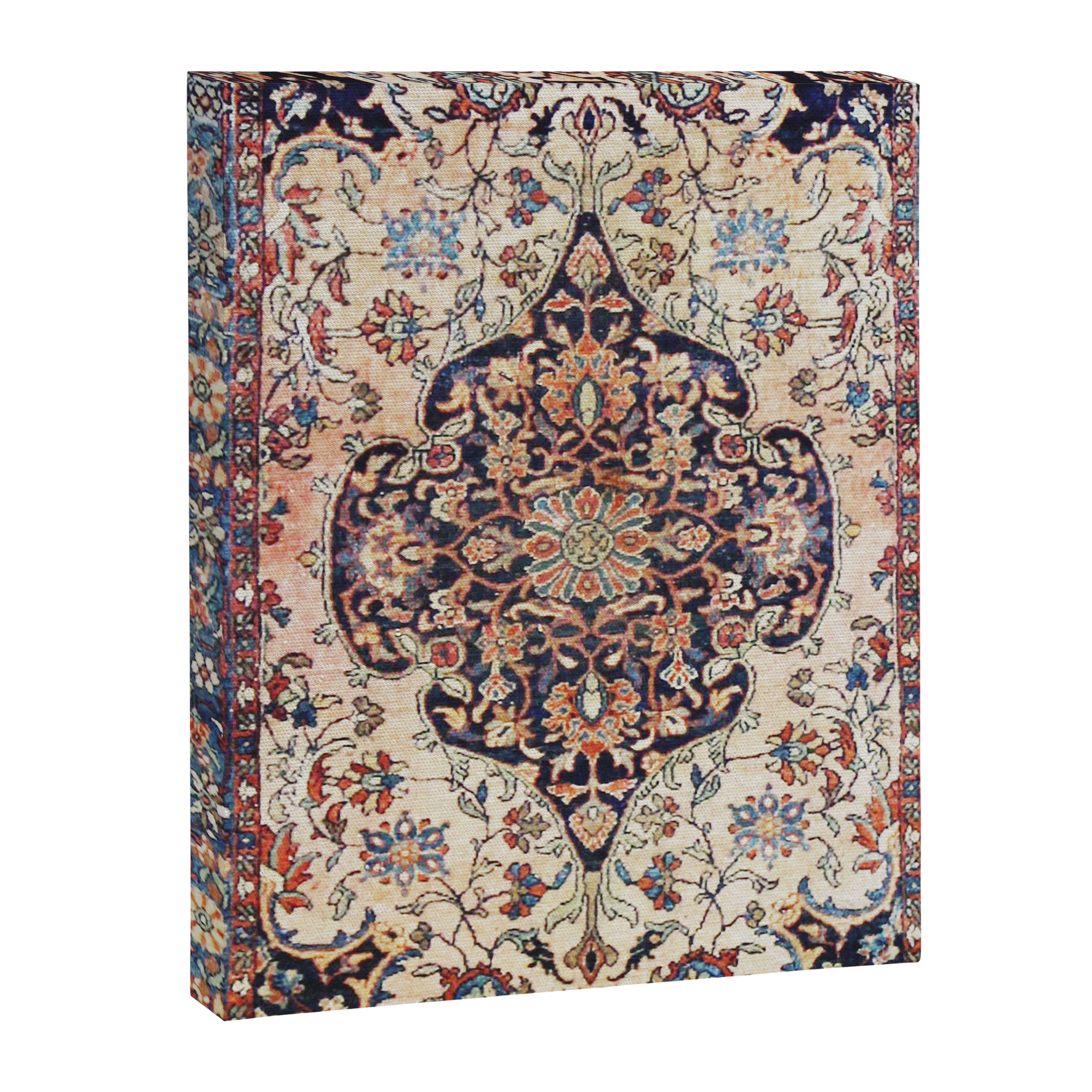 Antique Tabriz Rug Print With Abrashed Field Canvas Print Gallery Image 3