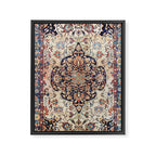 Antique Tabriz Rug Print With Abrashed Field Framed Canvas Print Gallery Image 3