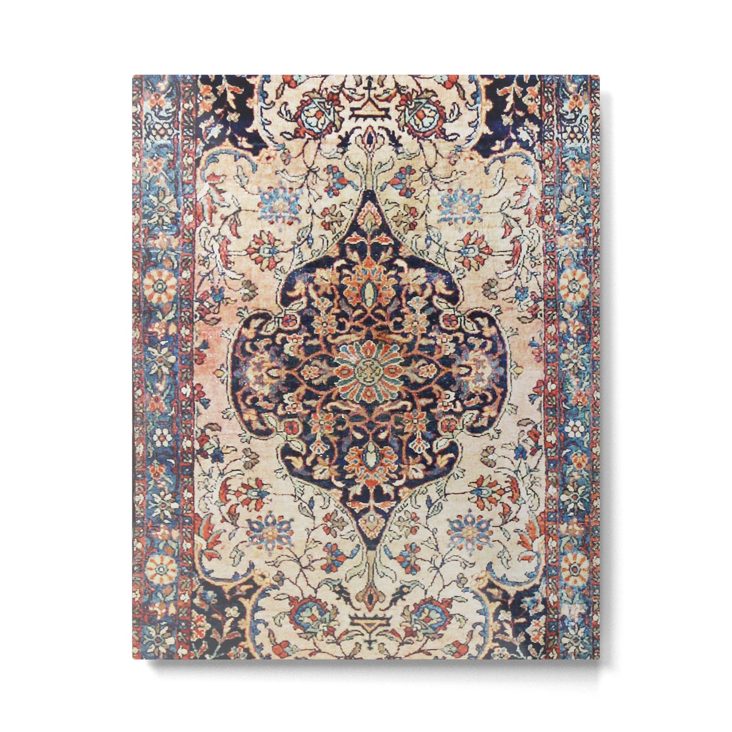 Antique Tabriz Rug Print With Abrashed Field Metal Print Gallery Image 4