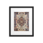 Antique Tabriz Rug Print With Abrashed Field Framed Art Print Gallery Image 4