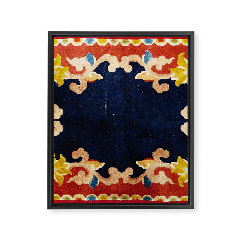 Antique Tibetan Saddle Rug Print Framed Canvas Print Gallery Image 3