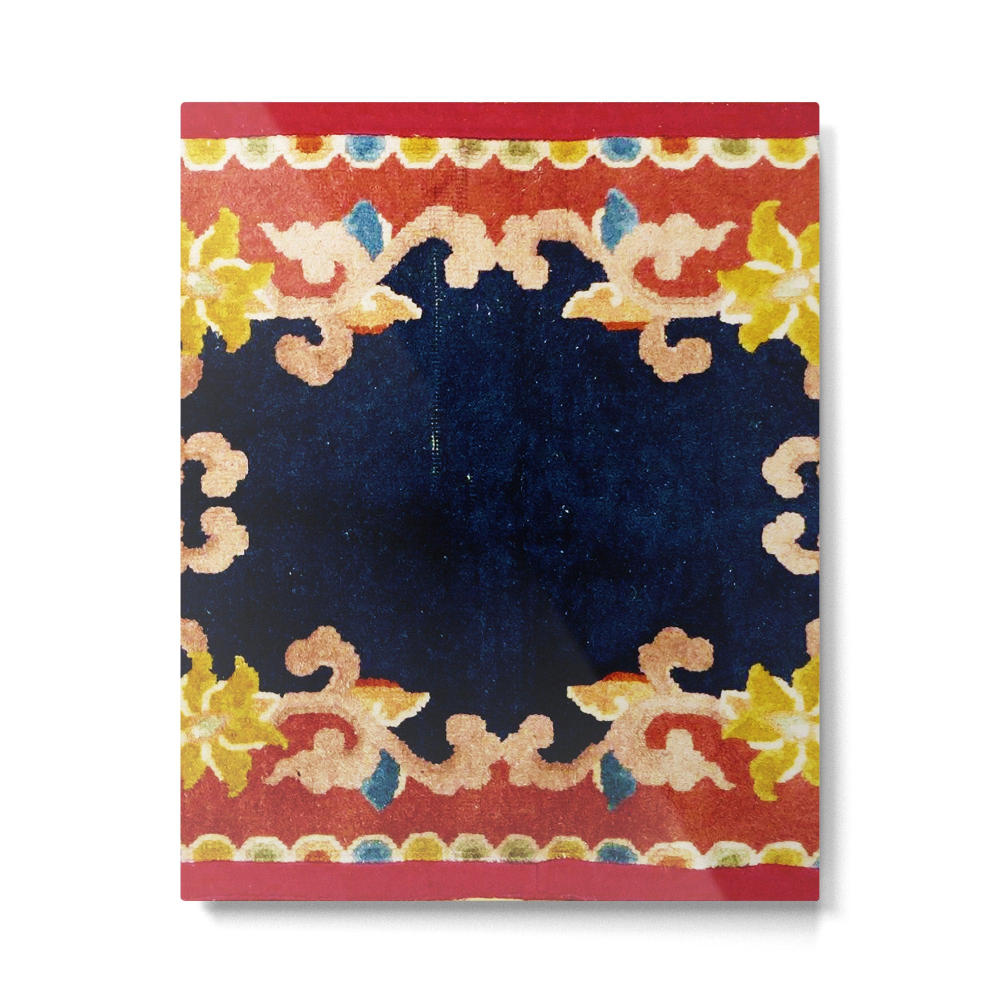 Antique Tibetan Saddle Rug Print Metal Print Gallery Image 4