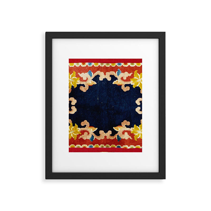 Antique Tibetan Saddle Rug Print Framed Art Print Gallery Image 4