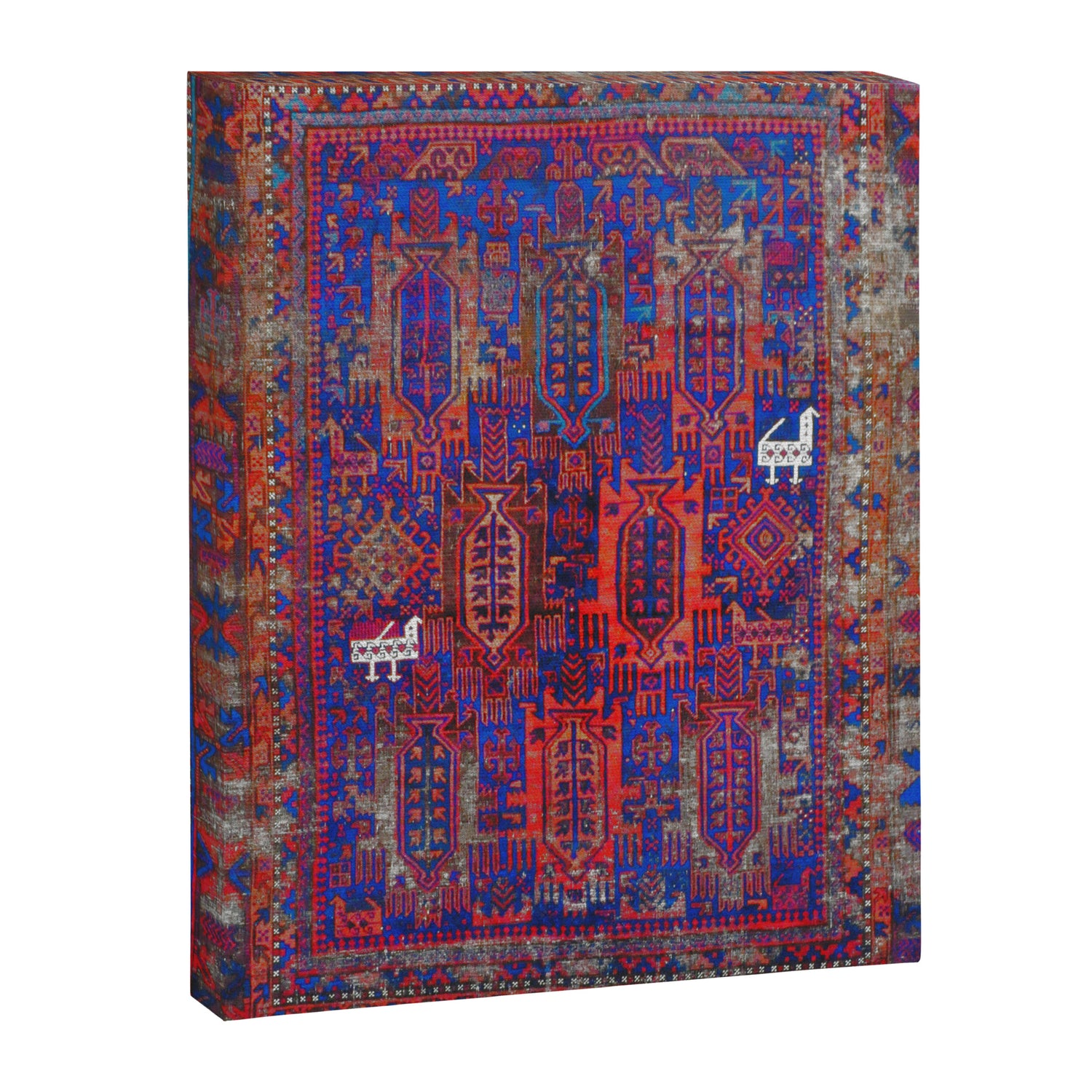 Antique Timuri Bird Baluch Main Carpet Print Canvas Print Gallery Image 3