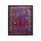 Antique Timuri Bird Baluch Main Carpet Print Framed Canvas Print Gallery Image 3