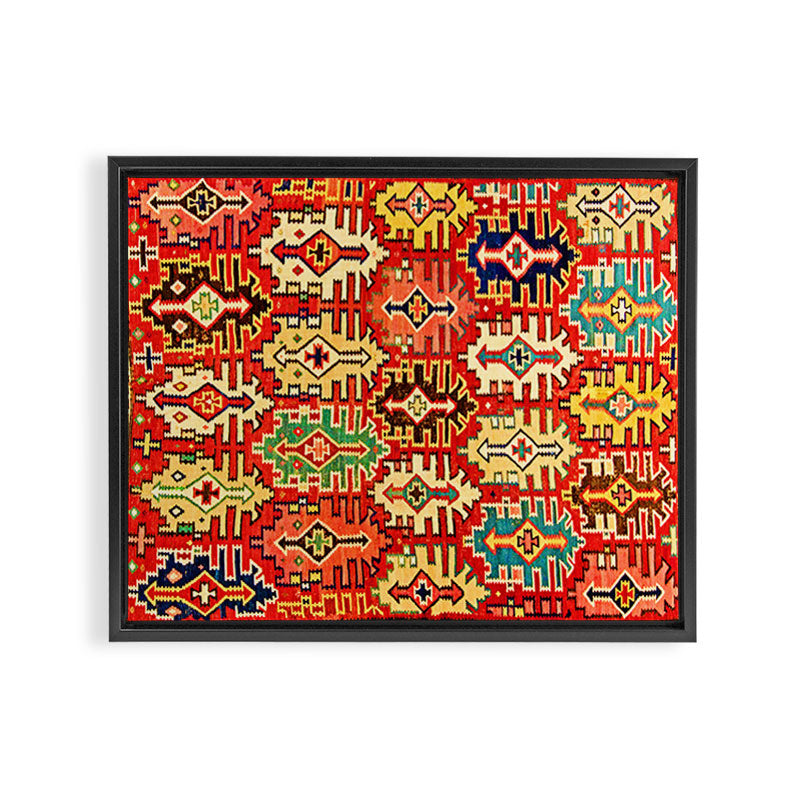 Antique Turkish Kilim Rug Print Framed Canvas Print Gallery Image 3