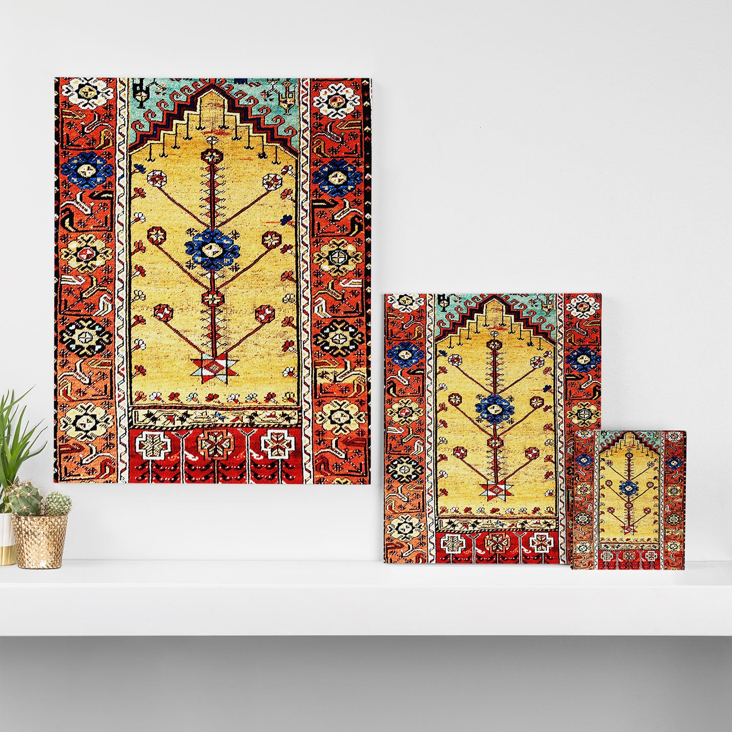 Antique Turkish Ladik Prayer Rug Print Canvas Print Gallery Image 3