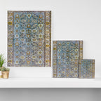 Antique Turkish Oushak Rug Cute Abstract Flowers Floral Pattern  Canvas Print Gallery Image 3