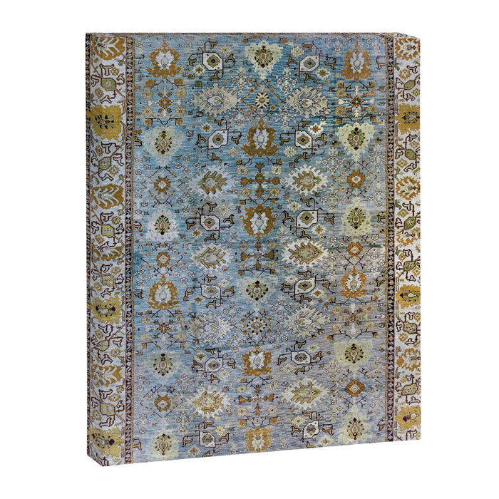 Antique Turkish Oushak Rug Cute Abstract Flowers Floral Pattern  Canvas Print Gallery Image 1