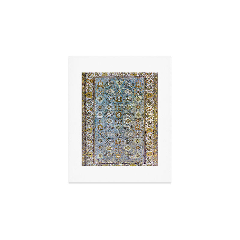Antique Turkish Oushak Rug Cute Abstract Flowers Floral Pattern  Art Print Gallery Image 1