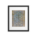 Antique Turkish Oushak Rug Cute Abstract Flowers Floral Pattern  Framed Art Print Gallery Image 5