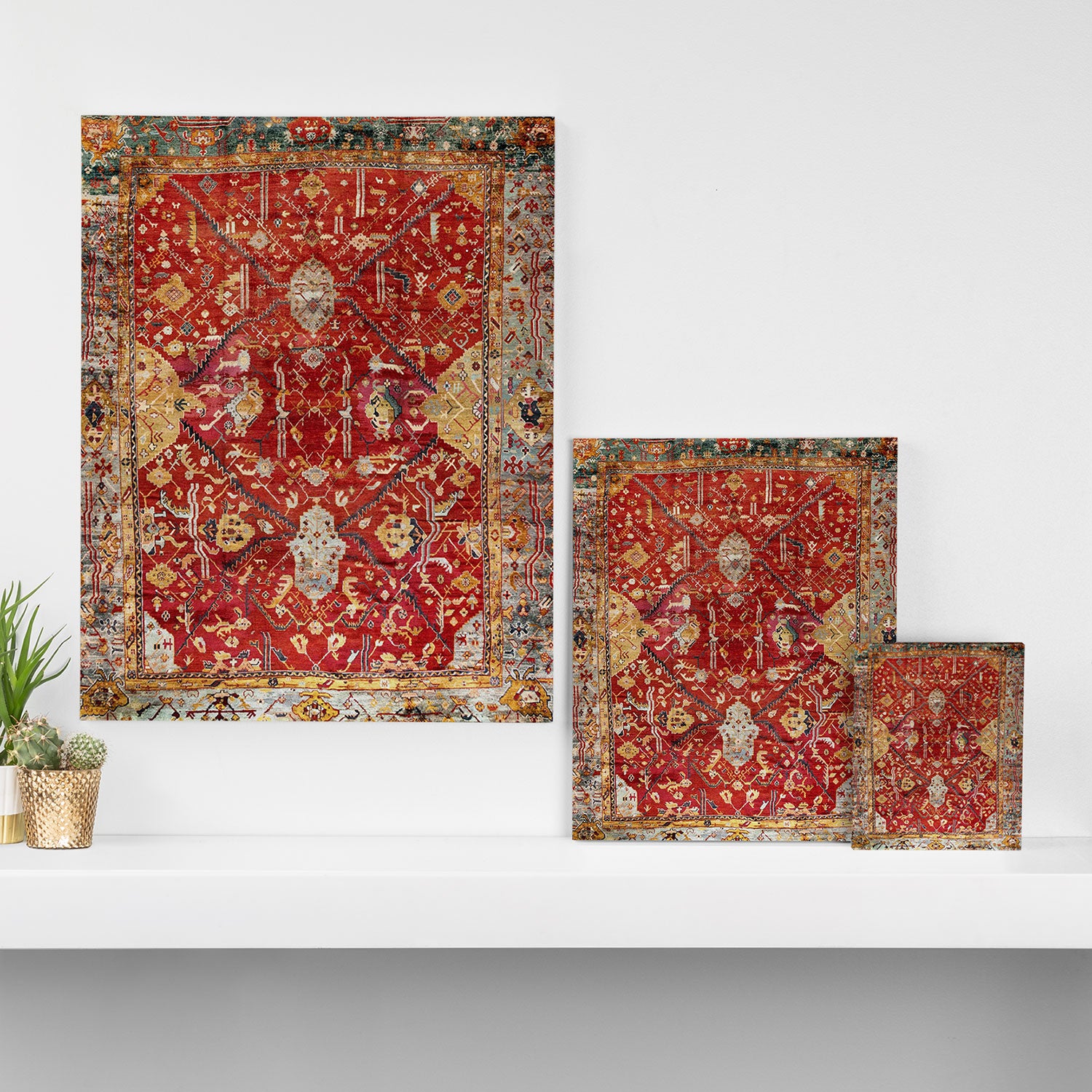 Antique Turkish Oushak Rug Print Canvas Print Gallery Image 3
