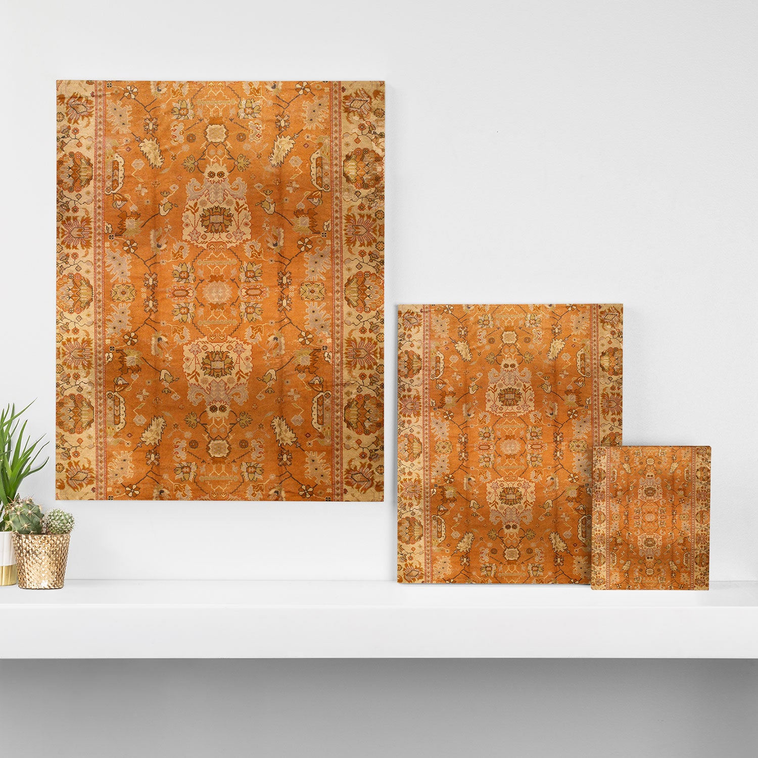 Antique Turkish Oushak Rug Print Canvas Print Gallery Image 3