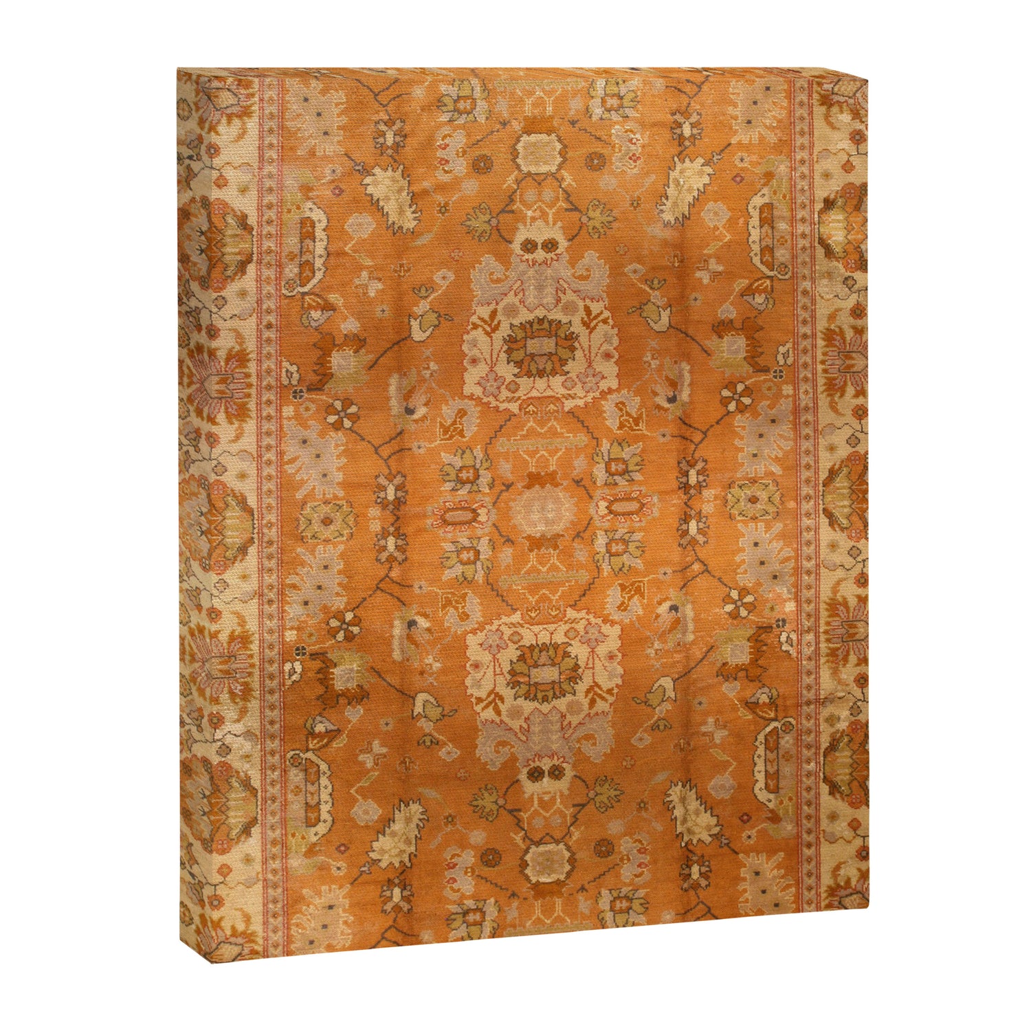 Antique Turkish Oushak Rug Print Canvas Print Gallery Image 3
