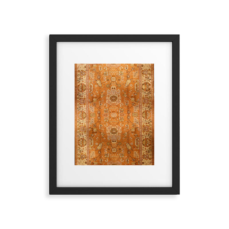 Antique Turkish Oushak Rug Print Framed Art Print Gallery Image 4