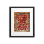 Antique Turkish Oushak Rug Print Framed Art Print Gallery Image 5