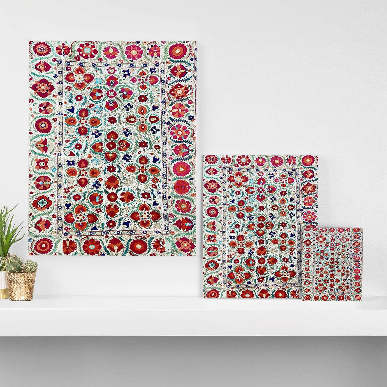Antique Uzbek Suzani Embroidery Print Canvas Print Gallery Image 3