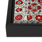 Antique Uzbek Suzani Embroidery Print Framed Canvas Print Gallery Image 3