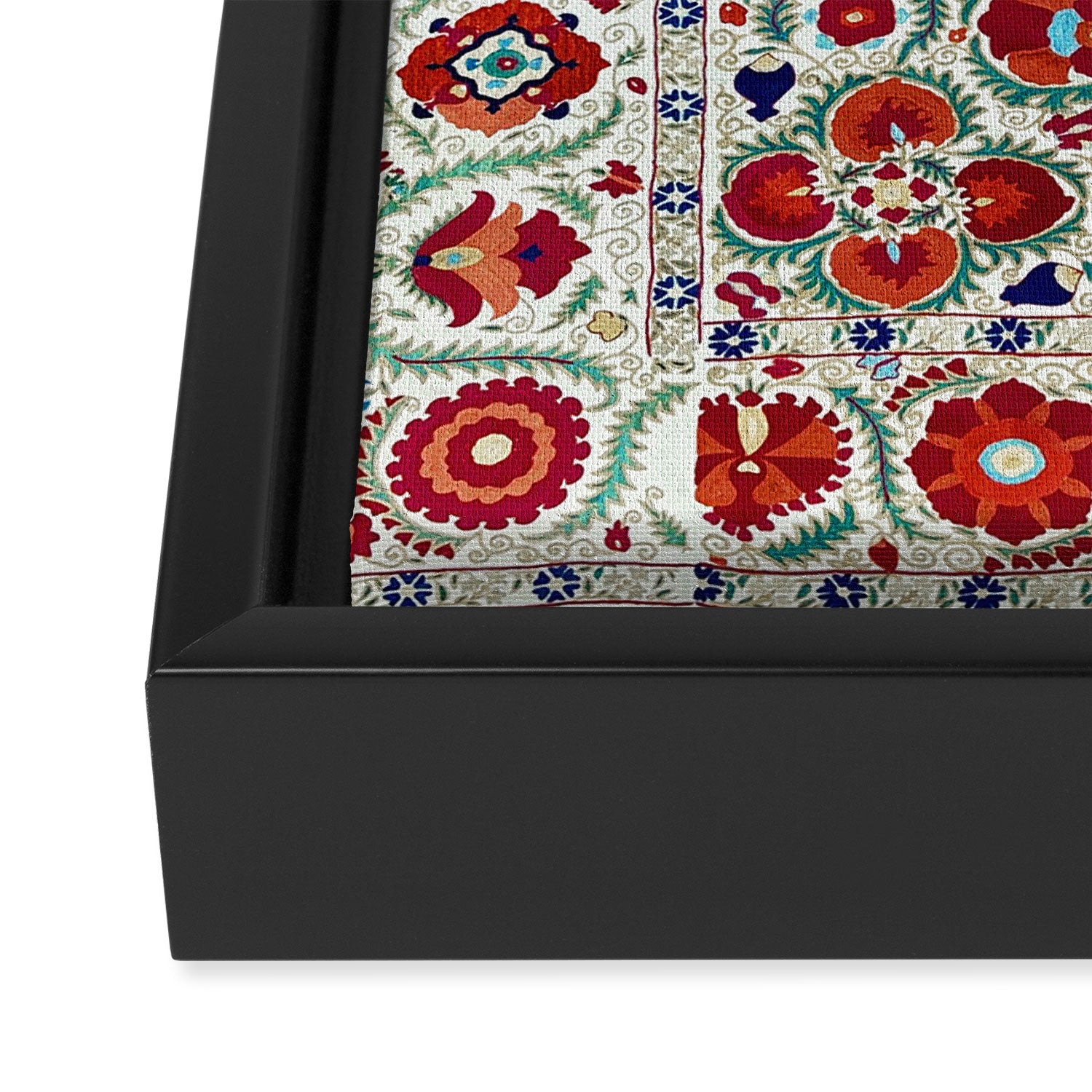 Antique Uzbek Suzani Embroidery Print Framed Canvas Print Gallery Image 3