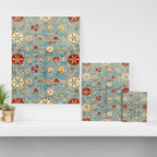 Antique Uzbekistan Blue Ground Suzani Canvas Print Gallery Image 3