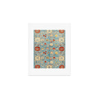 Antique Uzbekistan Blue Ground Suzani Art Print Gallery Image 1