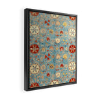 Antique Uzbekistan Blue Ground Suzani Framed Canvas Print Gallery Image 2