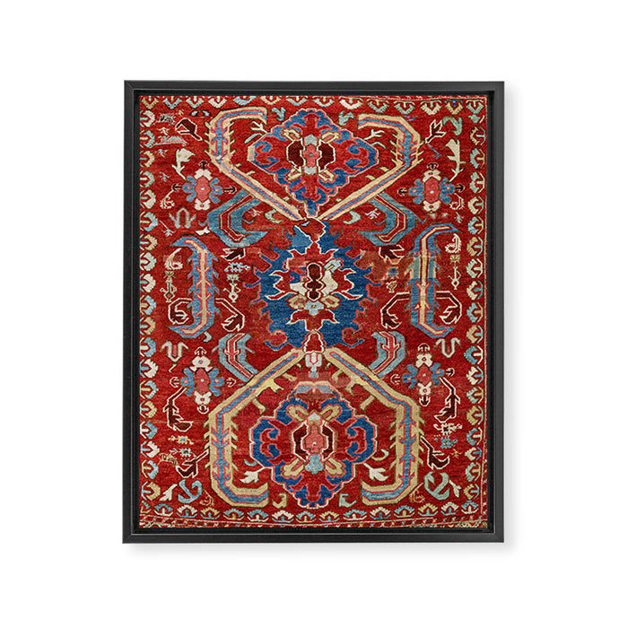 Armenian Manisa Province West Anatolian Dragon Rug Print Framed Canvas Print Gallery Image 1
