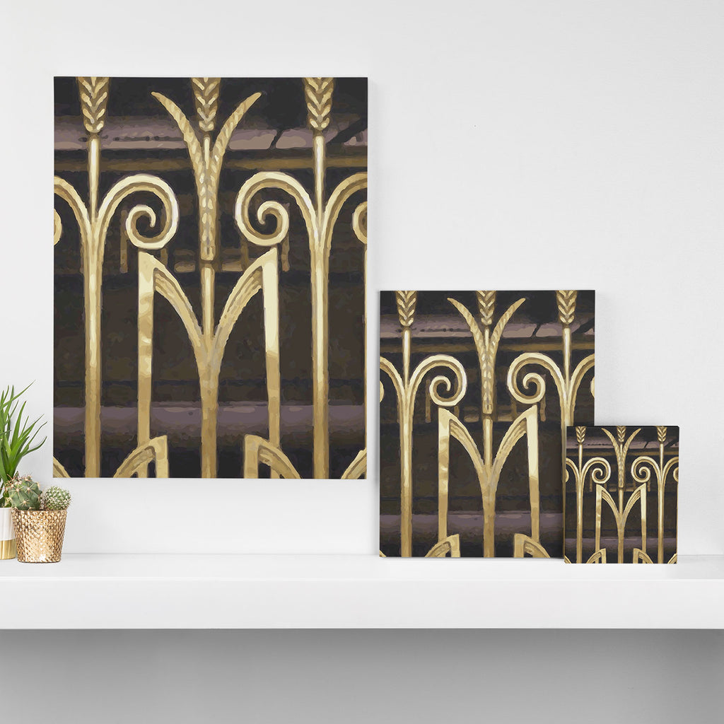 Art Deco Gold Abstract Modern Art Canvas Print Gallery Image 3