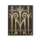 Art Deco Gold Abstract Modern Art Framed Canvas Print Gallery Image 3