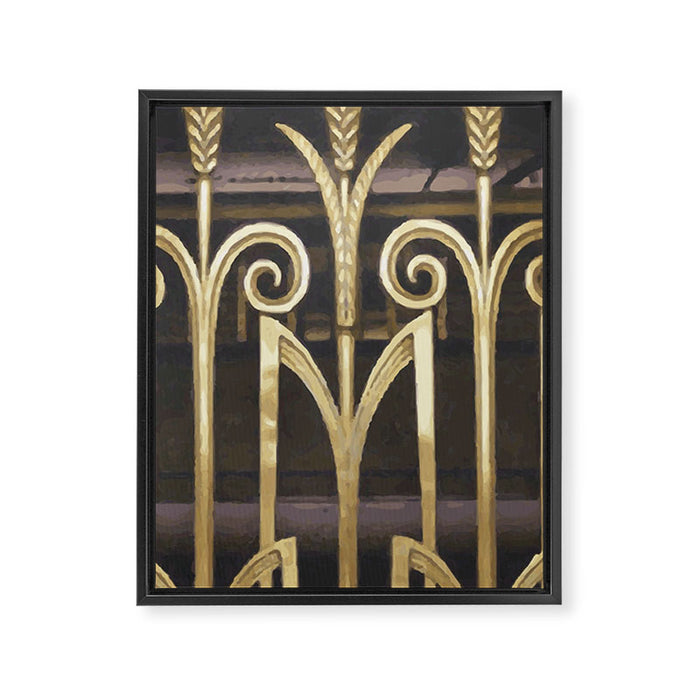 Art Deco Gold Abstract Modern Art Framed Canvas Print Gallery Image 1