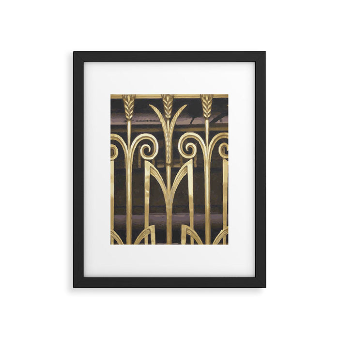 Art Deco Gold Abstract Modern Art Framed Art Print Gallery Image 1