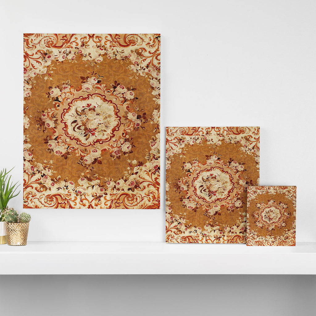 Aubusson 19th Century French Floral Rug Print Canvas Print Gallery Image 3