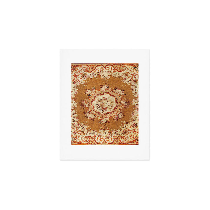 Aubusson 19th Century French Floral Rug Print Art Print Gallery Image 1