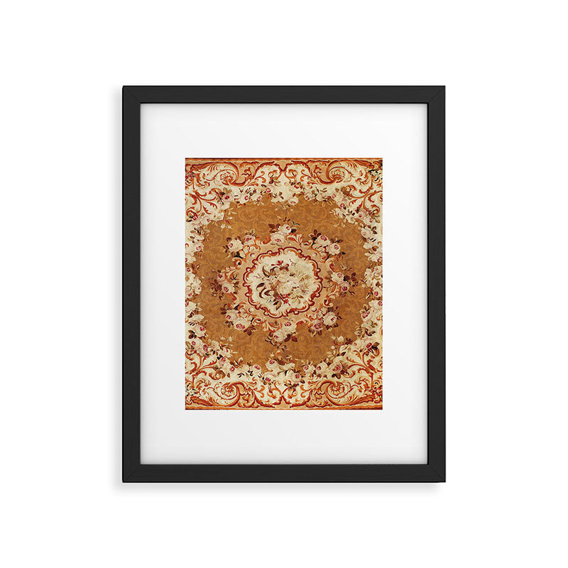 Aubusson 19th Century French Floral Rug Print Framed Art Print Gallery Image 6