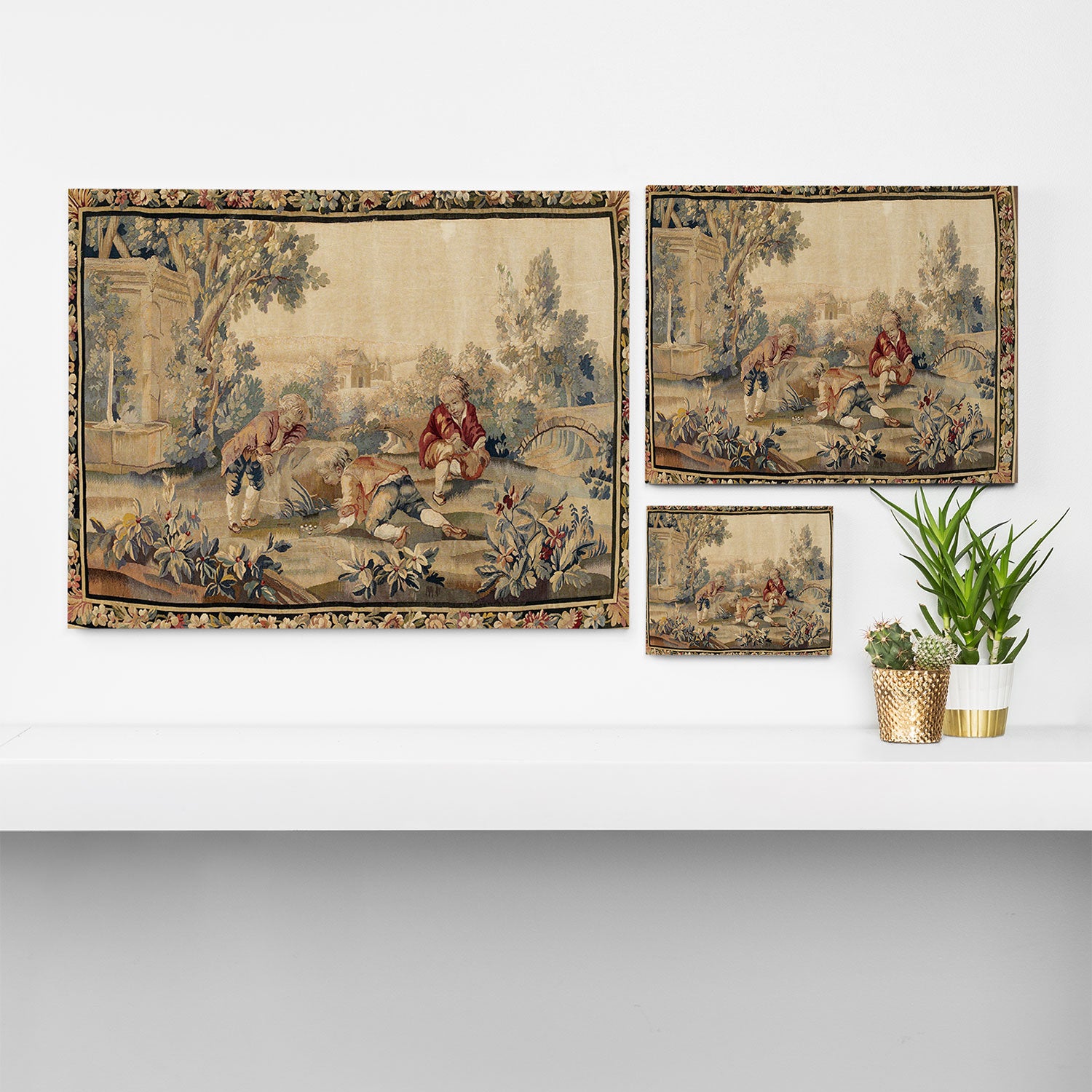Aubusson  Antique French Tapestry Print Canvas Print Gallery Image 3